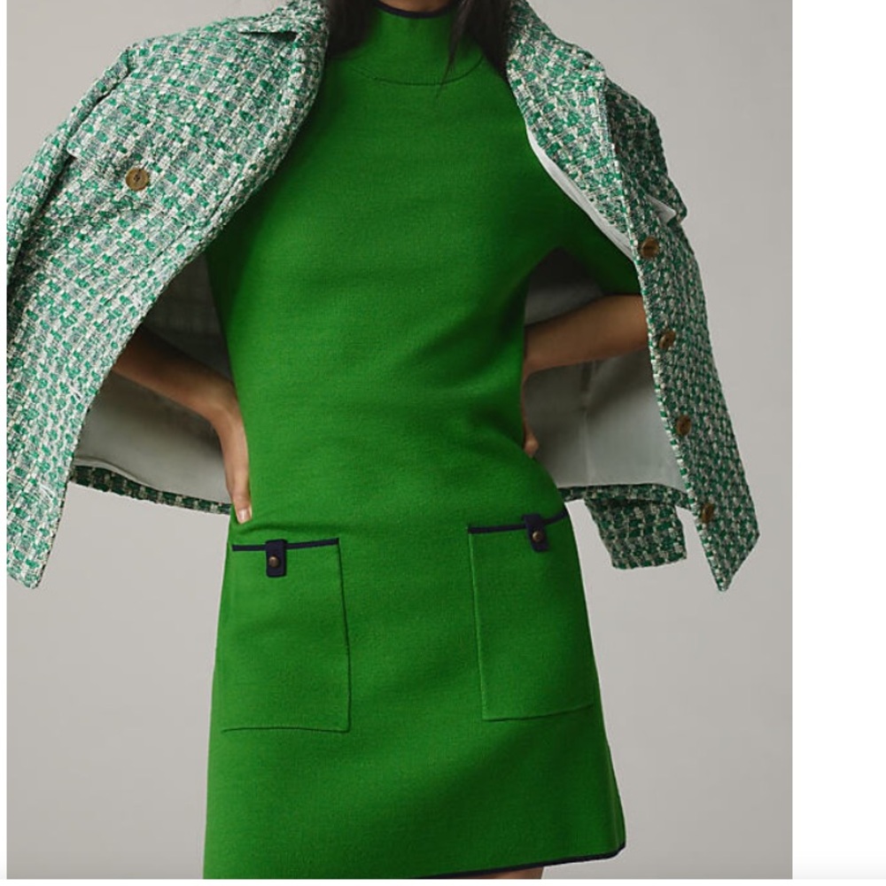 Maeve The Annalise Mock-Neck Mini Sweater Dress